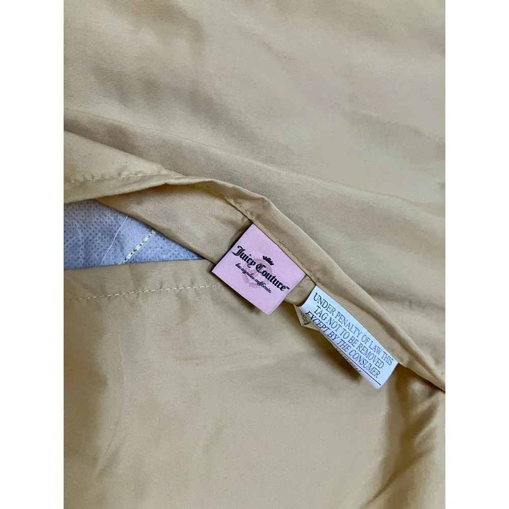 Juicy Couture Pink‎ Label Set Of Two Standard Pillow Shams Quilted Gold Satin